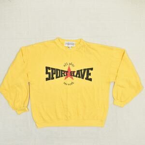 VTG Porsha By Winer Women Sweatshirt Sport Slave Cotton Yellow Size L Stained